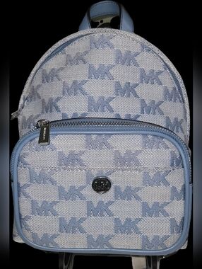 Michael Kors Light Blue MK Logo Mini Backpack